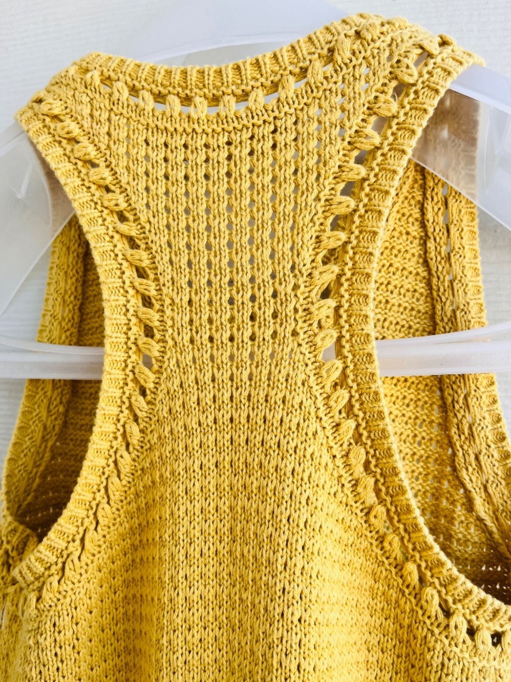 Vanessa Bruno 🧶 Thara Crochet Midi Dress | Yellow Boho Resortwear Size S - Picture 15 of 16